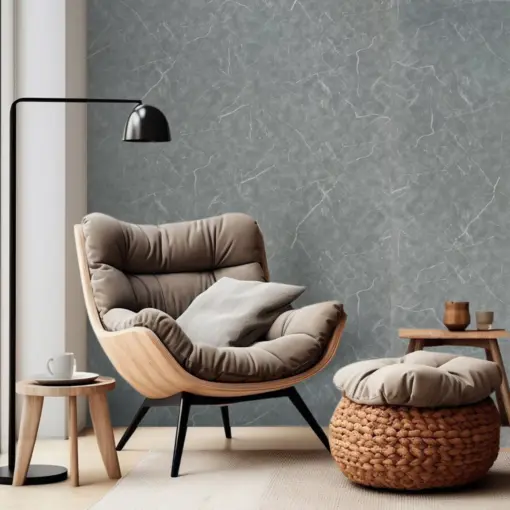 .Placa PVC Simil Marmol Gris Con Vetas - Imagen 2