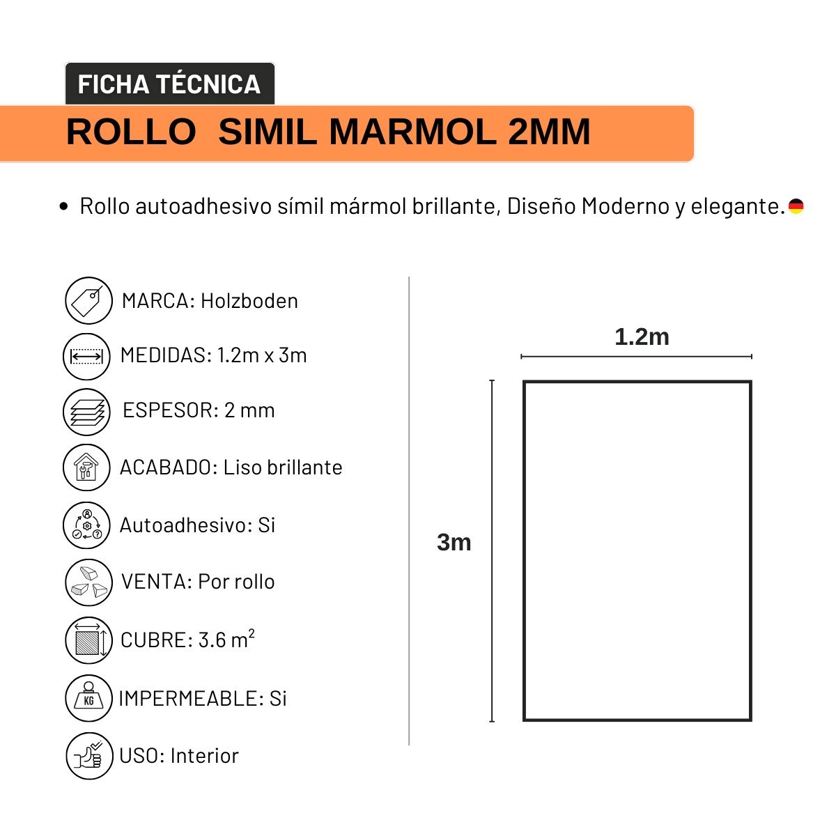 Rollo Vinilo Autoadhesivo Bilbao 1,20mts x 3mts - Imagen 3
