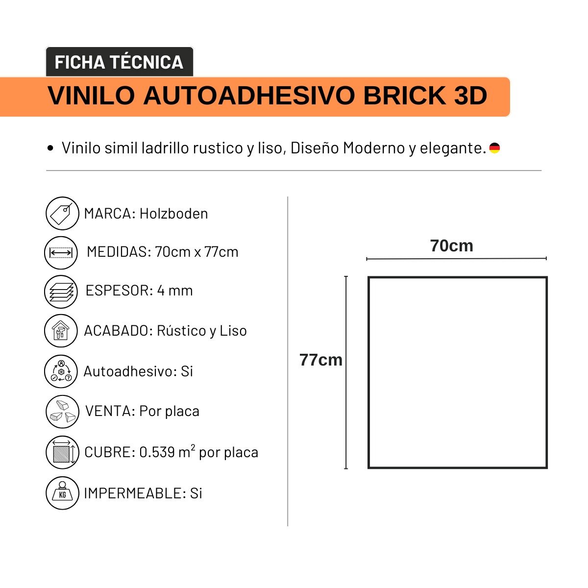 Placa 3D Azulejo New Black - Imagen 6