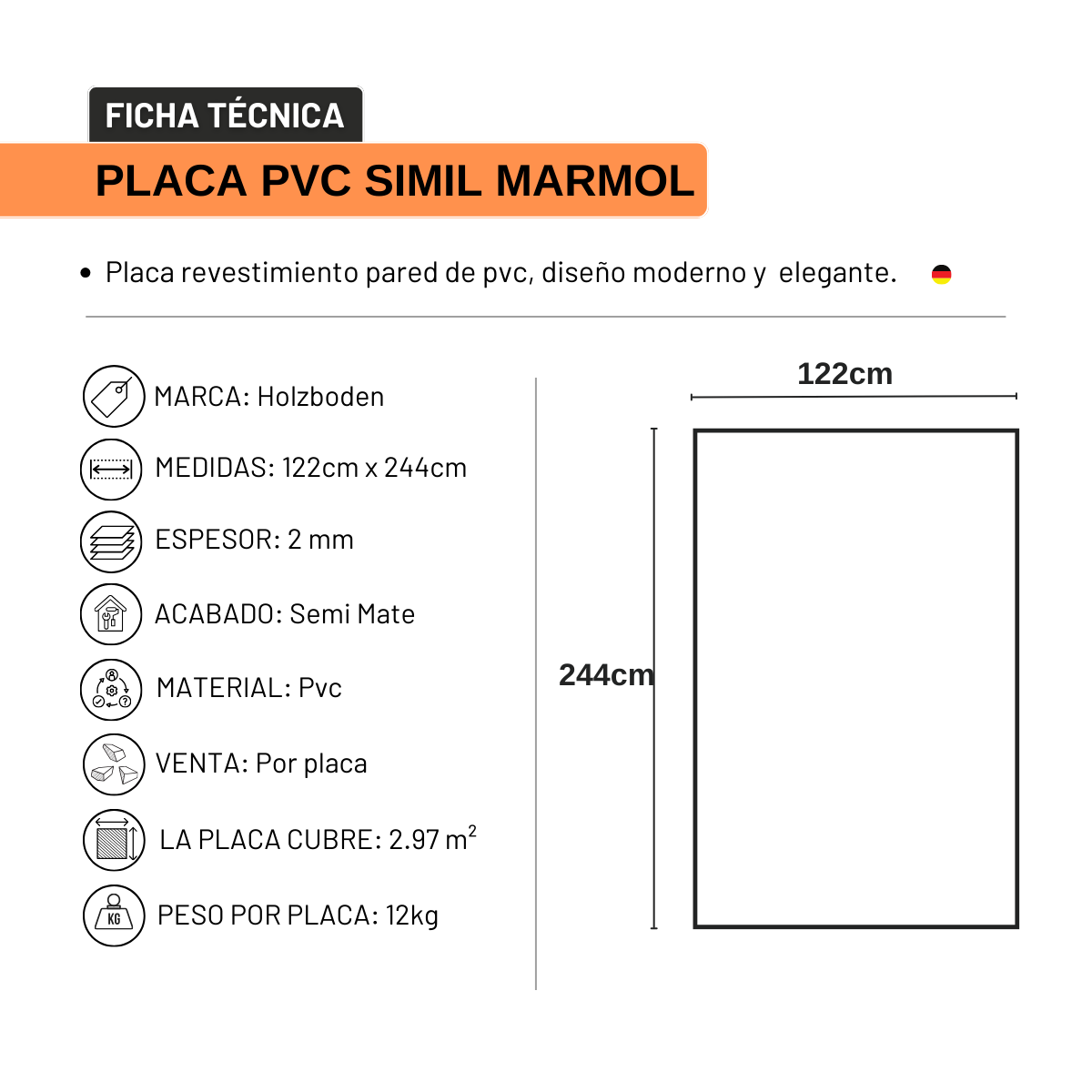 .Placa PVC Blanca - Imagen 2