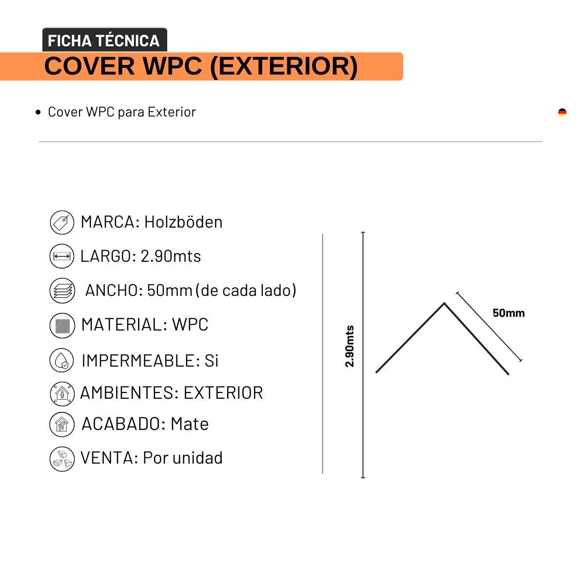 Cover WPC para Exterior color Negro - Imagen 2