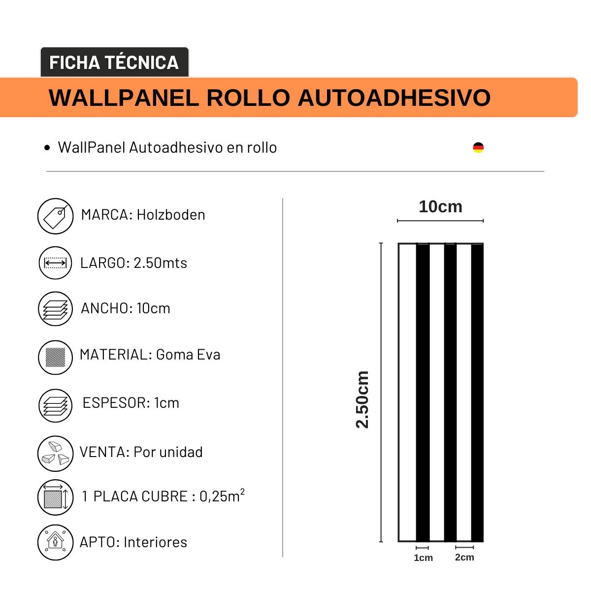 Wall Panel Rollo Autoadhesivo Gris - Imagen 2