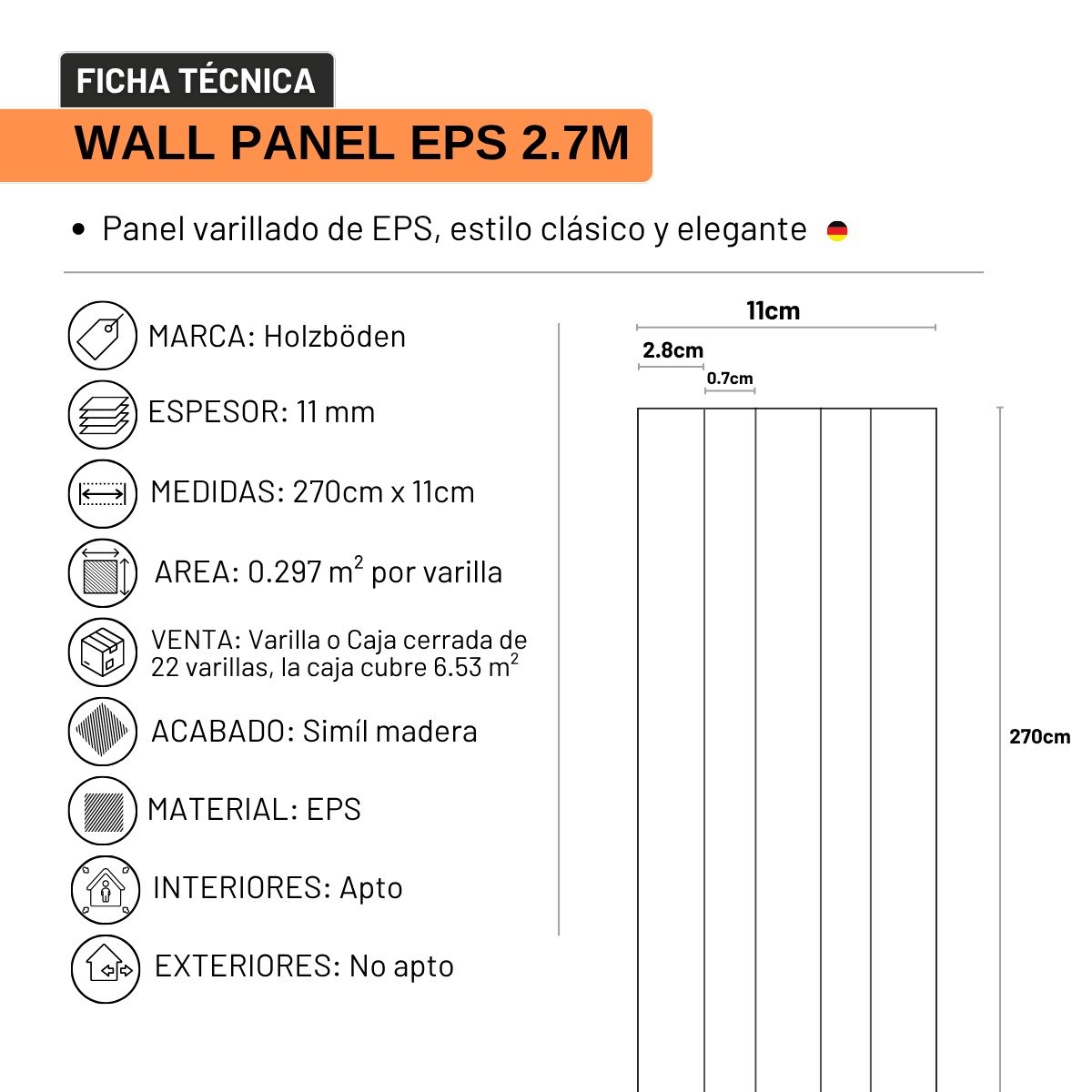 Wall Panel Teka EPS 2.70 - Imagen 2